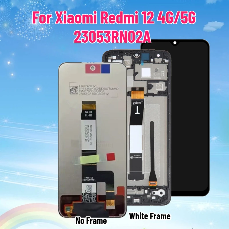 

ЖК-дисплей для Xiaomi Redmi 12 4G/5G 23053RN02A, ЖК-дисплей с сенсорным экраном в сборе