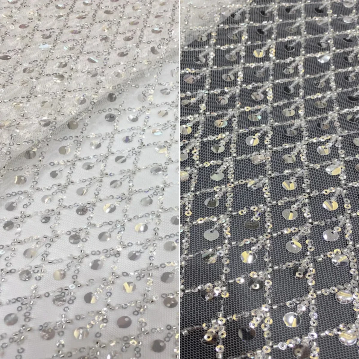 

European and American new 3+7mm crystal sequin bead embroidery sewing wedding dress evening dress and fashion wear diy fabric