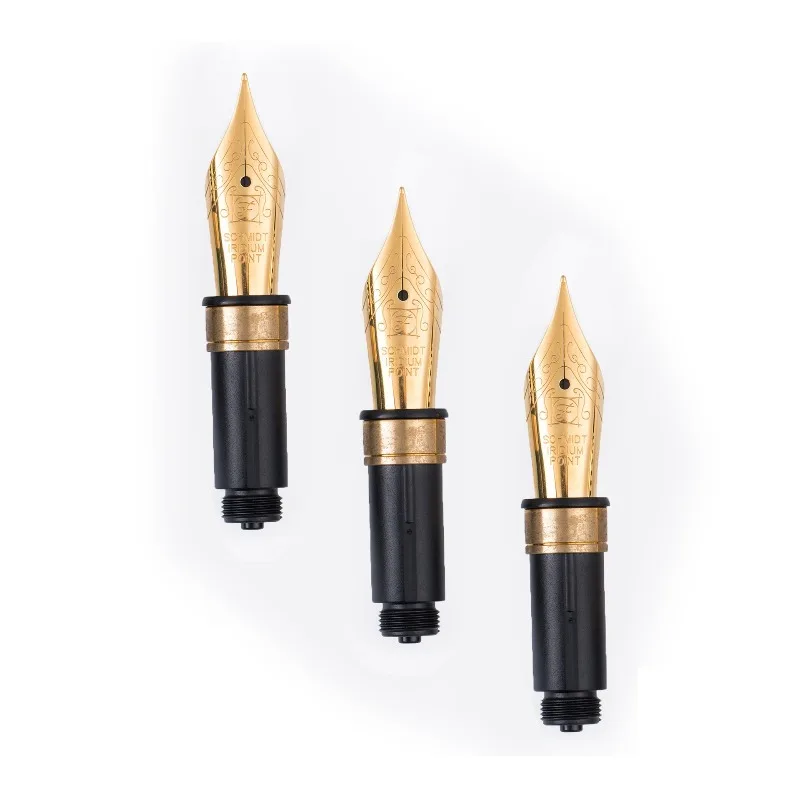 German Schmidt Nib No. 5/No. 6 Golden Fountain Pen Nibs Steel Tip Replacement 32mm/26mm Office School Business Writing Gift Tips