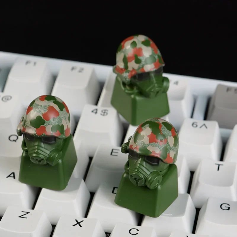 Creative three-dimensional keycap gas mask personalized keycap embossed cross resin monomer peripheral mechanical keyboard keyca