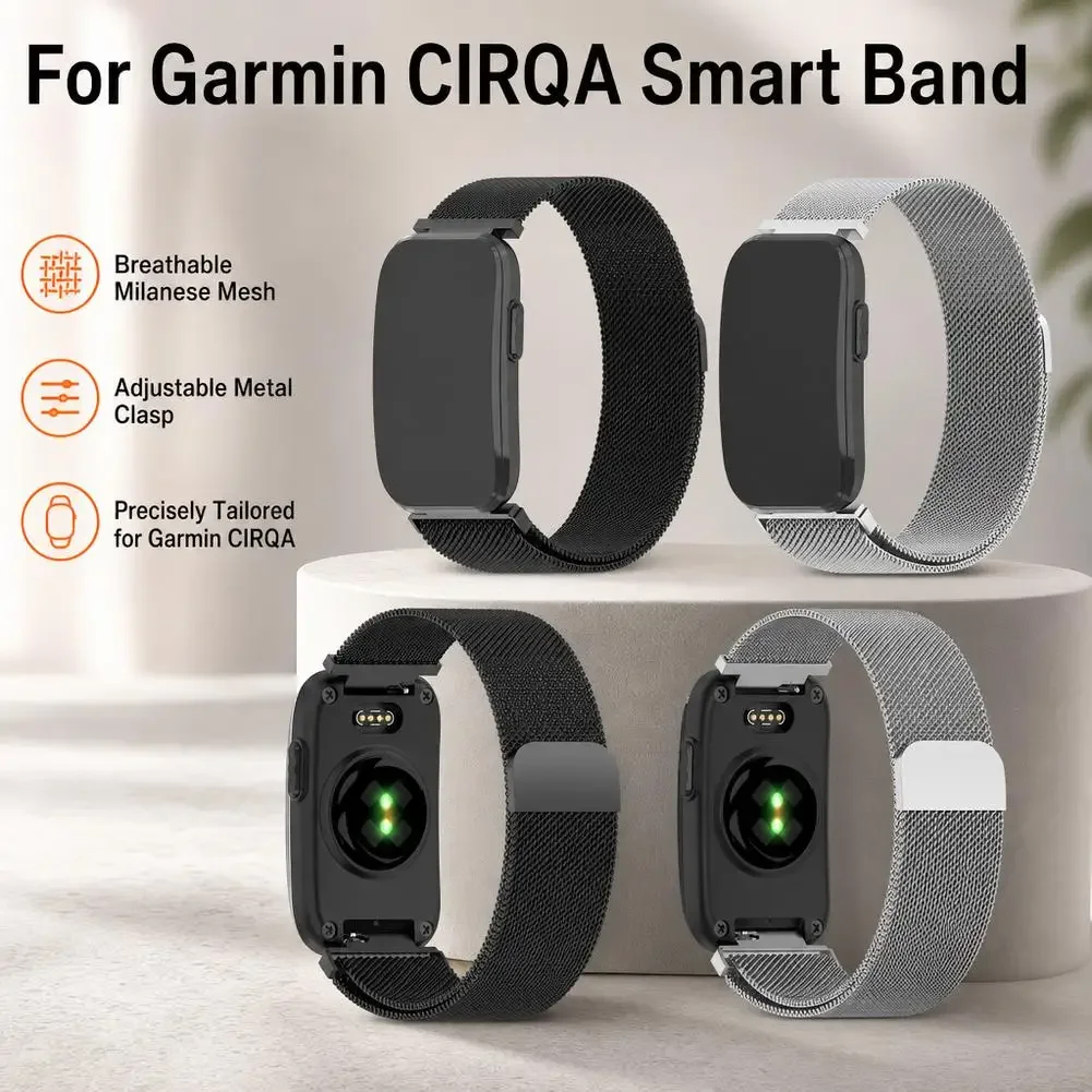 Magnetic Milanese Loop For Garmin CIRQA Smart Band Men Women Sports Fitness Tracker Adjustable Wristband For Garmin Cirqa Straps