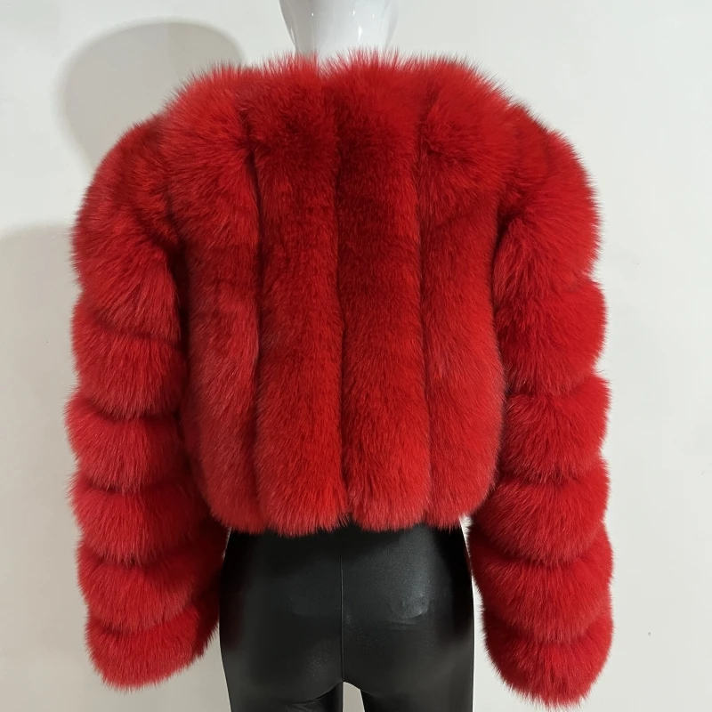 2023 New Short Style Real Fox Fur Coat Winter Woman Natural Warm Fashion Luxury