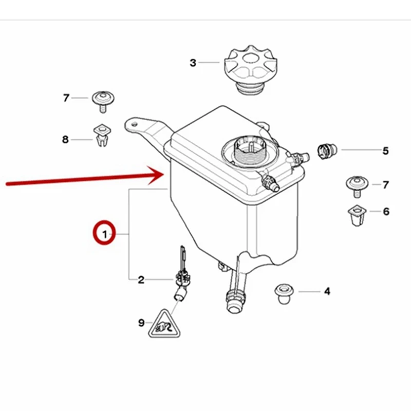 For BMW 525I 530I 545I Coolant Reservoir 2004 05 06 2007 Sedan Wagon BM3014107 17137542986