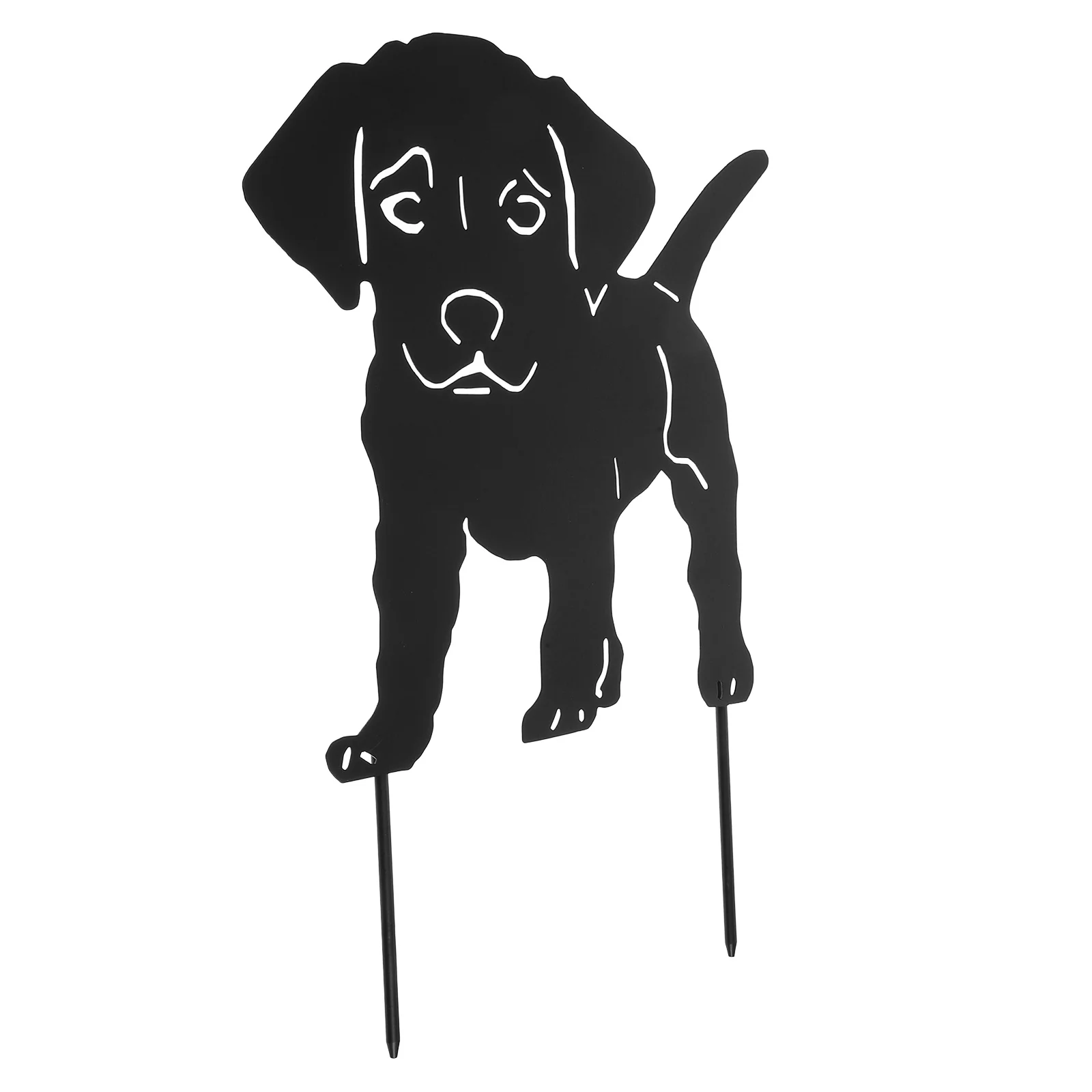 

1pc Retro Rust Iron Puppy Flower Receptacle Decorative Garden Statue For Lawn Yard Outdoor Decoration Metal Spike Dog Ornament