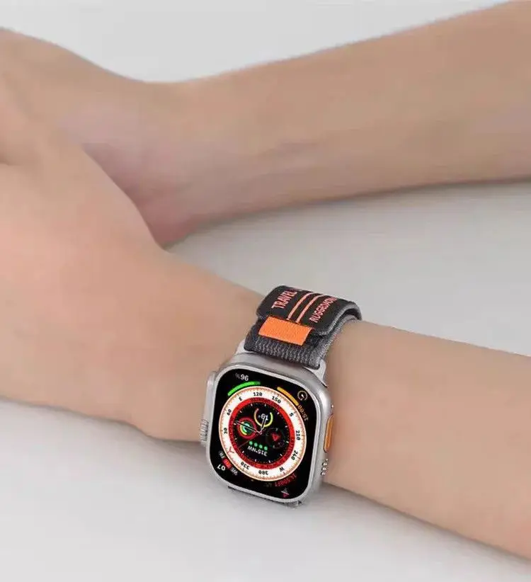 ลายธงไนลอนสําหรับ Apple iwatch9/8/7 42/44/45 มม.สายรัดข้อมือไนลอน Ultra 8 49 มม.บราซิลธงเยอรมัน American FLAG