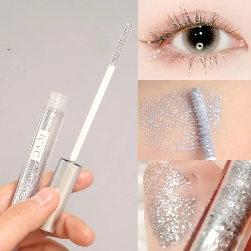 Mascara diamant scintillant, paillettes, cils, longue durée, recourbé, épais et brillant, surligneur, fard à paupières liquide, maquillage