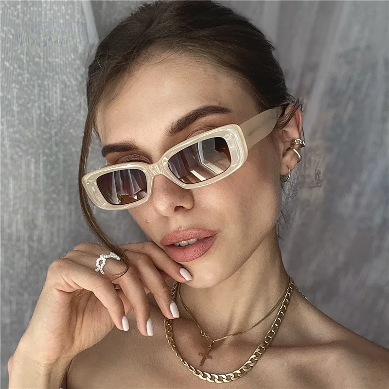 

Fashion Rectangle Sunglasses Women Men Vintage Small Eyewear Female Luxury Brand Gradient High Quality Sun Glasses Gafas De Sol