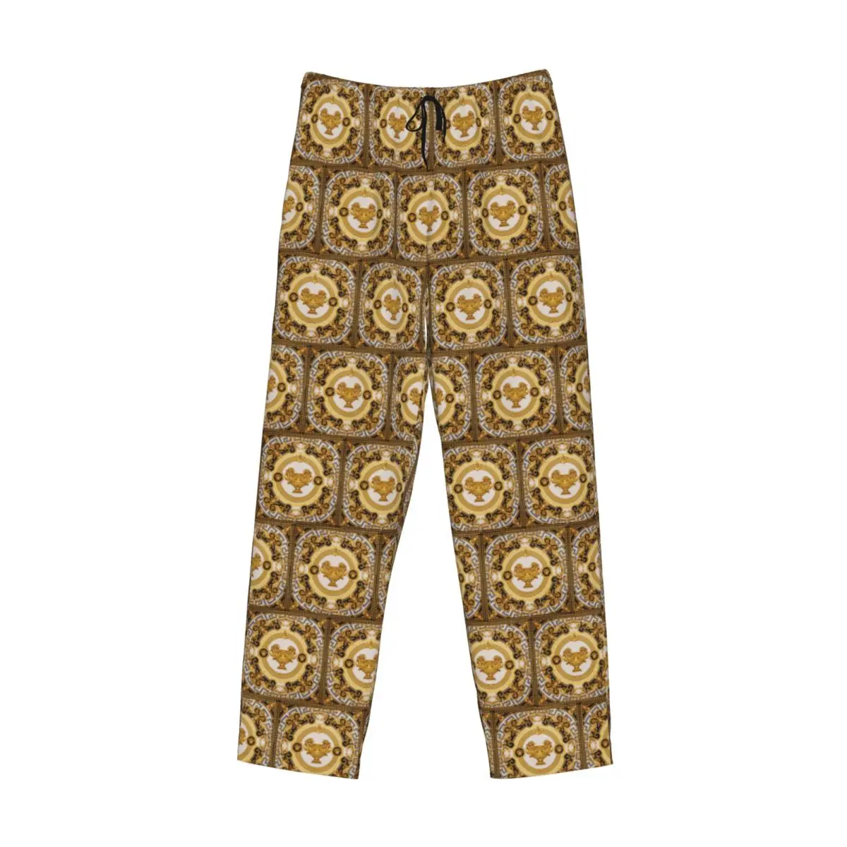 

Custom Decorative Golden Medallion Baroque Pajama Pants Men Sleepwear Sleep Lounge Bottoms with Pockets