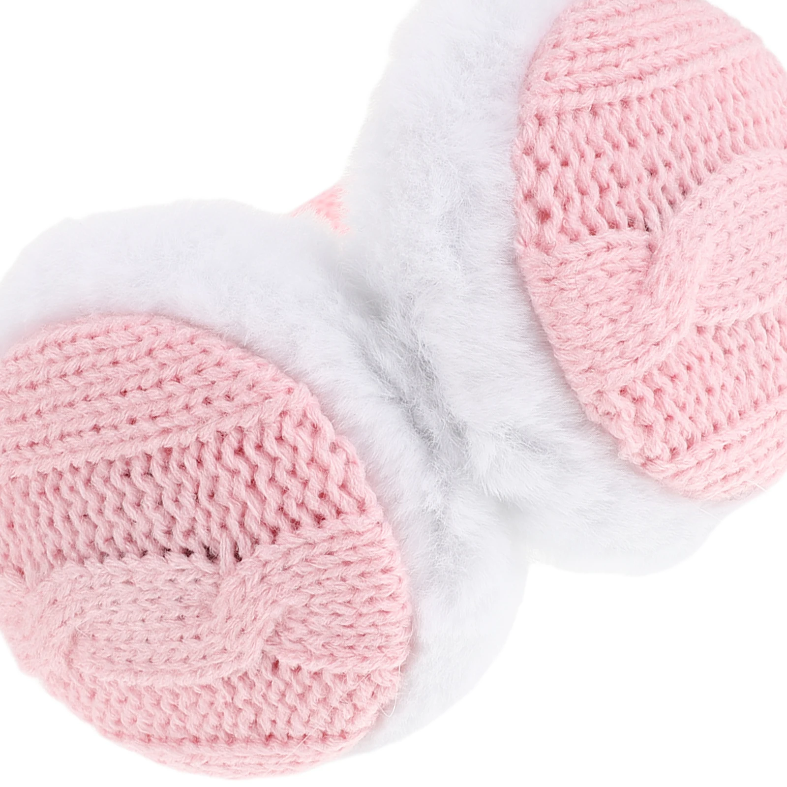 女性用暖かいヘッドバンドイヤーマフ - キュートなピンクの柔らかく軽量なイヤーウォーマー - 寒い天候の屋外での理想的な冬用アクセサリー