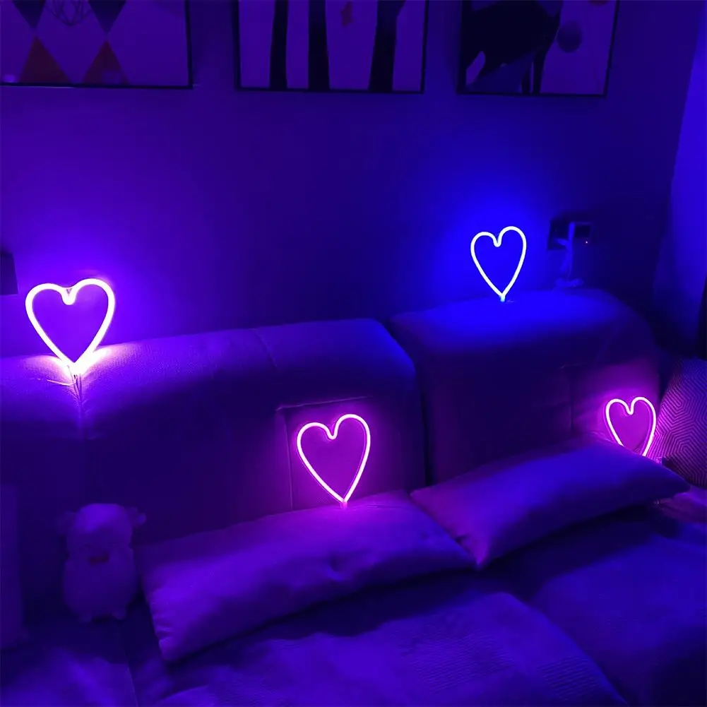 5V LED Love Heart Neon Light Romantic Valentine\'s Day Decoration Lamp For Wedding Party Proposal Anniversary Gift LED Modeling