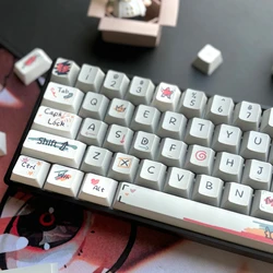 95 Keys Graffiti Keycap Cherry Profile PBT Keycap for Mechanical Keyboard Custom Cute Anime Key Caps Set Tester68 Rk61 MX Switch
