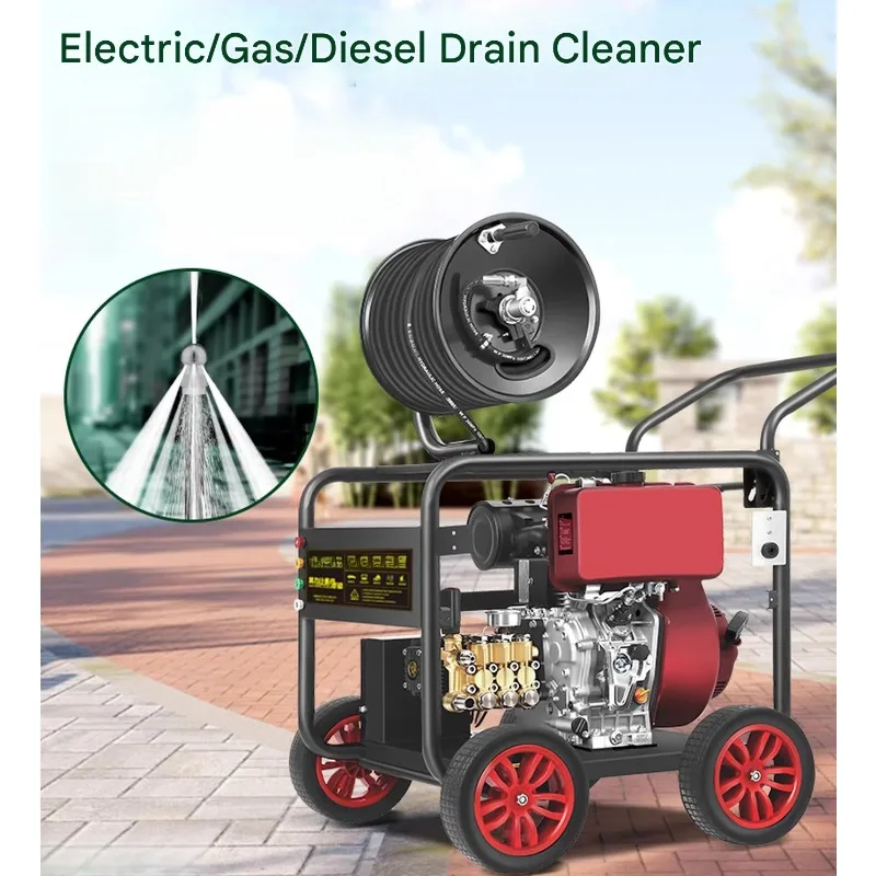 Professional High Pressure Water Jetter Machine Gas Powered For Drainage Cleaning Municipal Engineering Tool