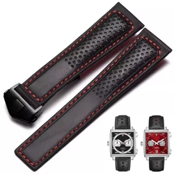 Soft Genuine Leather Watch Strap For Tag Heuer Carrera diving Monaco F1 Series Breathable Watch Chain Men Watchband 22mm