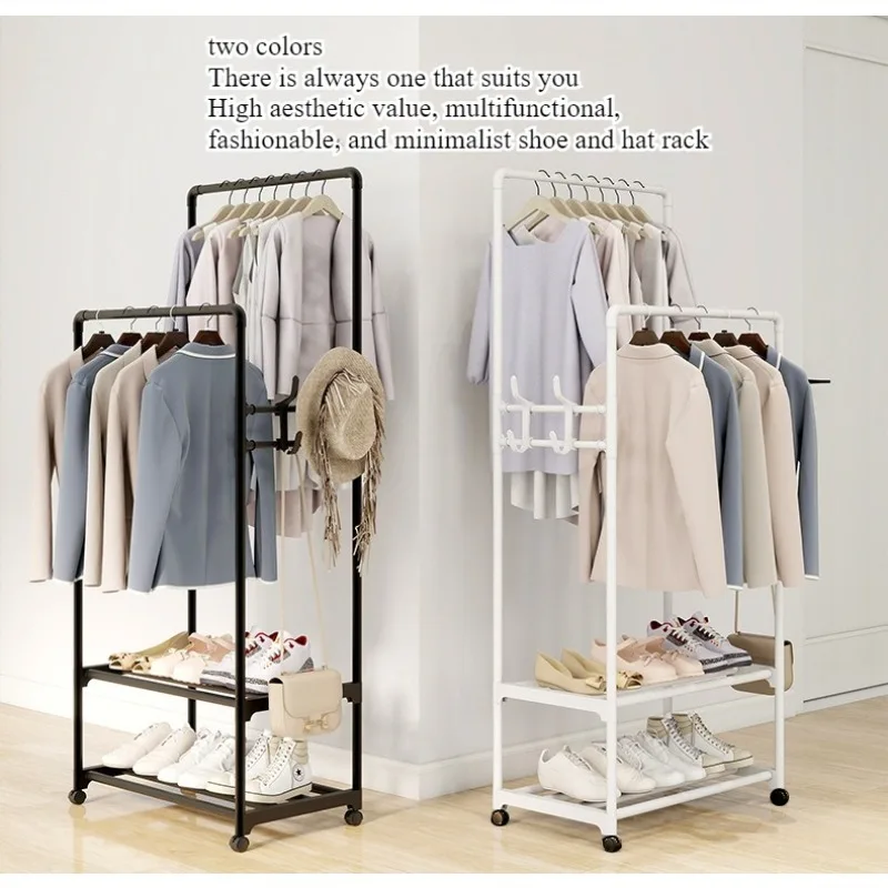 coat-rack-mobile-hanger-shoe-rack-bedroom-rental-room-drying-rack-with-wheels-shoe-rack-and-hat-integrated