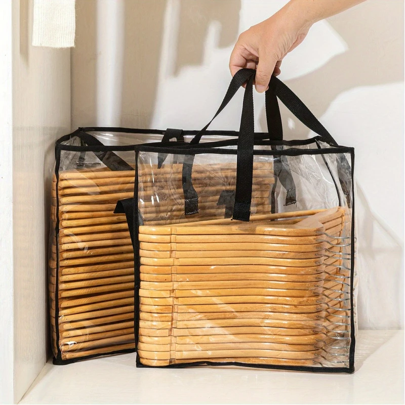 3/1pc Hanger Storage Organizer Bag,Triangle Hanging Closet Organizer,Large Capacity with Handles for Wardrobe Organization