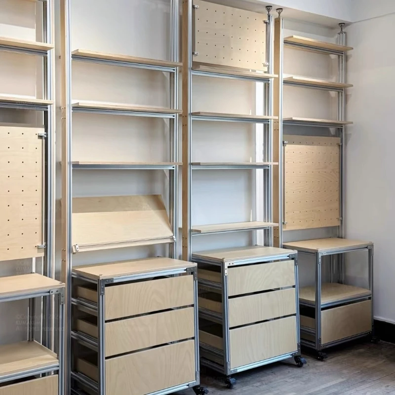 

Aluminum profile rack Floor-to-ceiling storage cabinet Locker Display cabinet Drawer cabinet