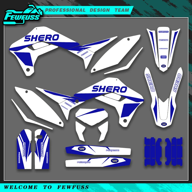 

Fewfuss for Sherco SE SEF SER 125 250 300 450 2017 - 2023 Full Graphics Decals Stickers Motorcycle Background Number Name Custom
