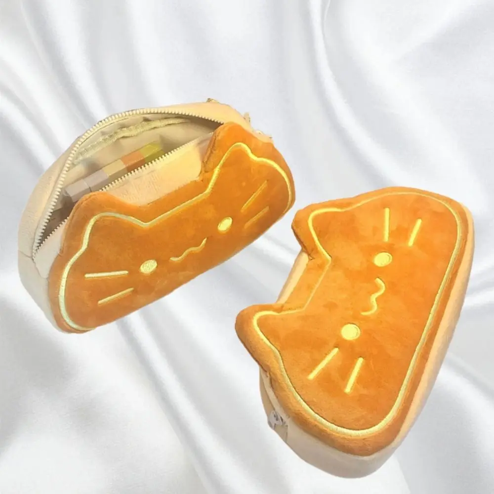 ผู้ถือดินสอแมวพิมพ์ตุ๊กตาดินสอขนาดใหญ่ความจุการ์ตูนลูกสุนัขปากกากระเป๋า Dacron เรียบง่ายปากกากระเป๋าเด็ก