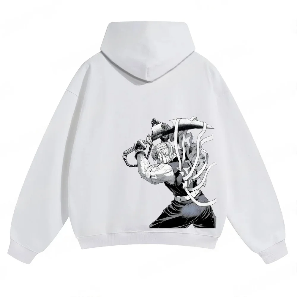 Bluza z kapturem Demon Slayer: Kimetsu no Yaiba Tengen Uzui Anime Wiosna Jesień Chłopięca Bluza z Długim Rękawem Strój Rodzinny