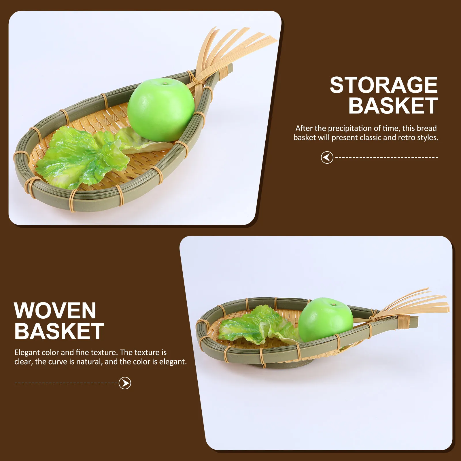 

Набор из 2 плетеных пластиковых корзин для хранения: для фруктов, конфет, хлеба. Декоративный органайзер для дома, кухни, кладовой.