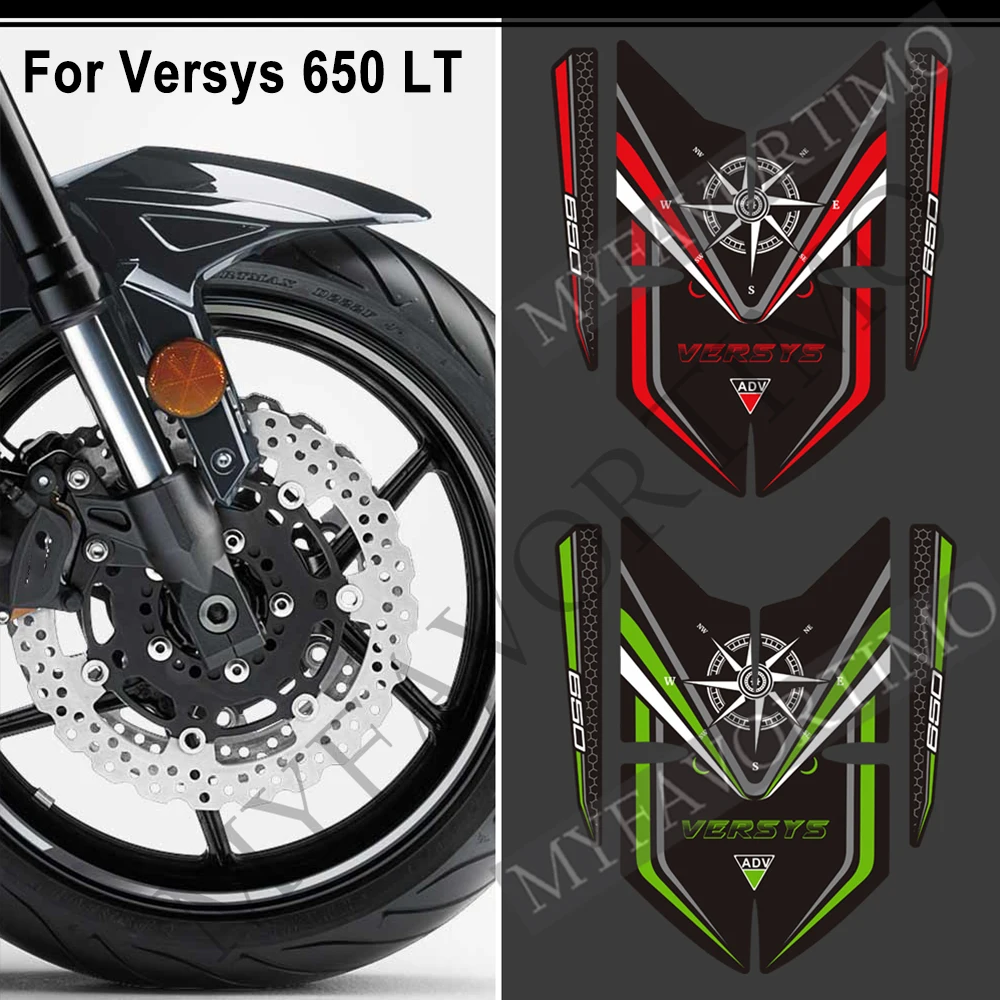 For Kawasaki Versys 650 LT Touring Windshield Stickers Side Tank Pad Body Fairing Fender Protector Decals 650LT Motorcycle