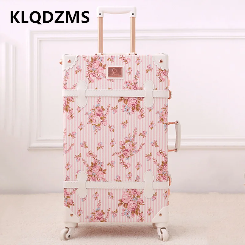 KLQDZMS Neuer Koffer 20“22"24"26 Zoll Damen Boarding Box Reise Trolley Set PU Passwort Box mit Rad Rollgepäck