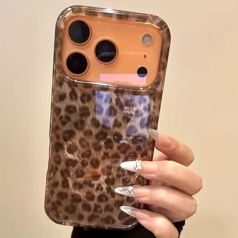 Luxurious Autumn Brown Leopard Print Clear Phone Case For iPhone 17 Pro Max 16 15 14 13 12 11 XS X XR 7 8 Plus 16E 17 Air Cover - Image 2