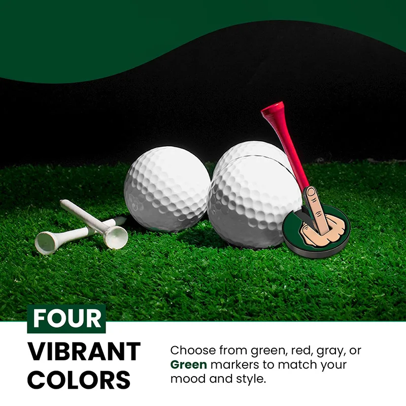 Middle Finger Theme Golf Ball Marker Women Men Colors Durable Great Gift Diameter 2.5cm Lightweight Premium Accessories