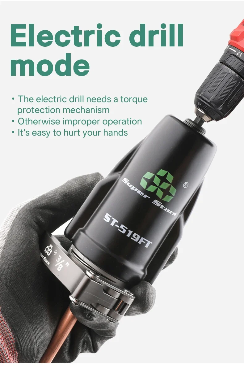 Mouth Expander Air Conditioner Expander Copper Pipe Expander Set DSZH ST-519 Hand Electric Drill Dual-purpose Expanderpipe Bell