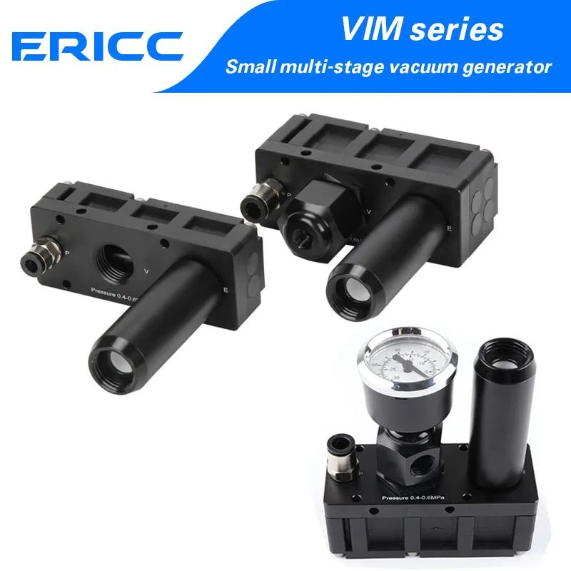 

Small multi-stage vacuum generator industrial pneumatic high suction high flow negative pressure generator VIM301/302/304-D-N