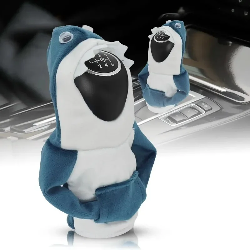 Shark Car Gear Shift Cover Manual Handle Funny Gearshift Sweater Cartoon Gearshift Knob Clothes Auto Interior Accessories