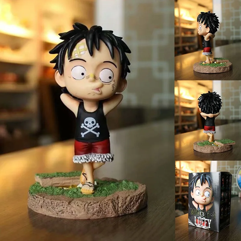 Figur One Piece Luffy Edisi Q, Model Genggam untuk Menghias Mobil, Hadiah Ulang Tahun untuk Kekasih