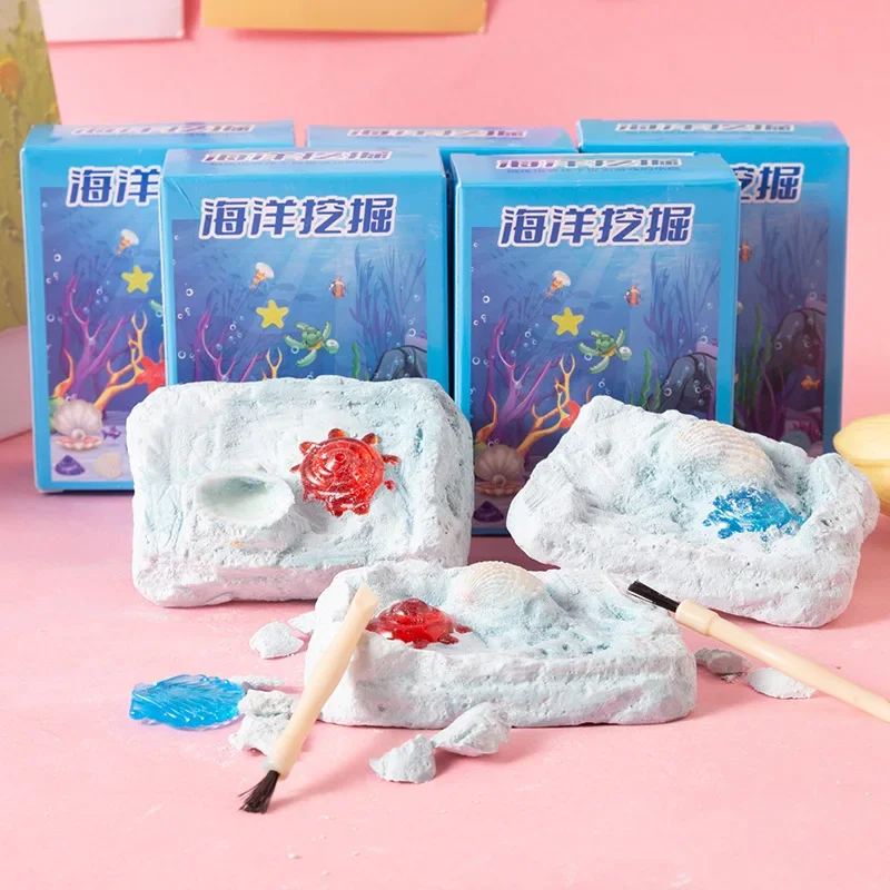 4 Boxes Ocean Marine Archaeology Conch Shell Digging Toys for Kids Birthday Party Favors Kindergarten Rewards Pinata Fillers