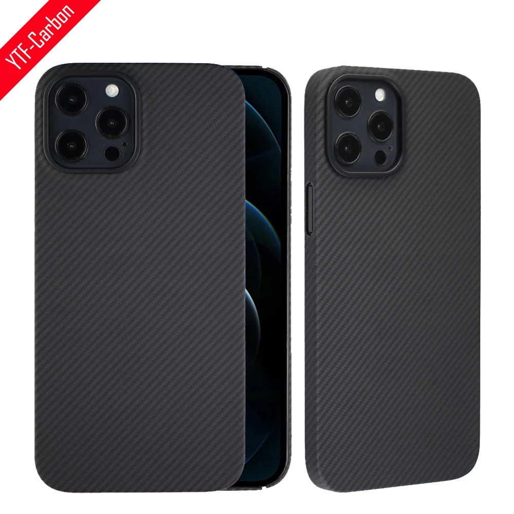 

YTF-carbon 600D Carbon Fiber Phone Case for iPhone 12 Pro Max Ultra Thin Anti-fall Fine lines Hard Cover Cases for iPhone 12.