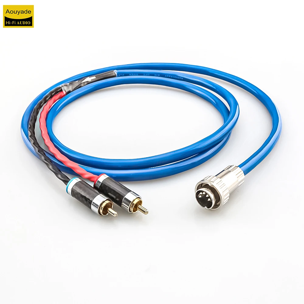 Aouyade British Ming Naim adapter cable 4-pin 5-pin DIN male to RCA lotus head audio cable amplifier silver plated signal cable