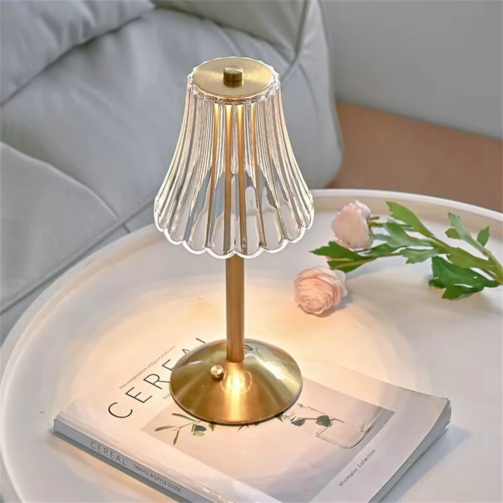 Table Lamp LED Touch Sensor Desktop Night Light Rechargeable Reading Lamp for Restaurant Hotel Bar Bedroom Decor Light