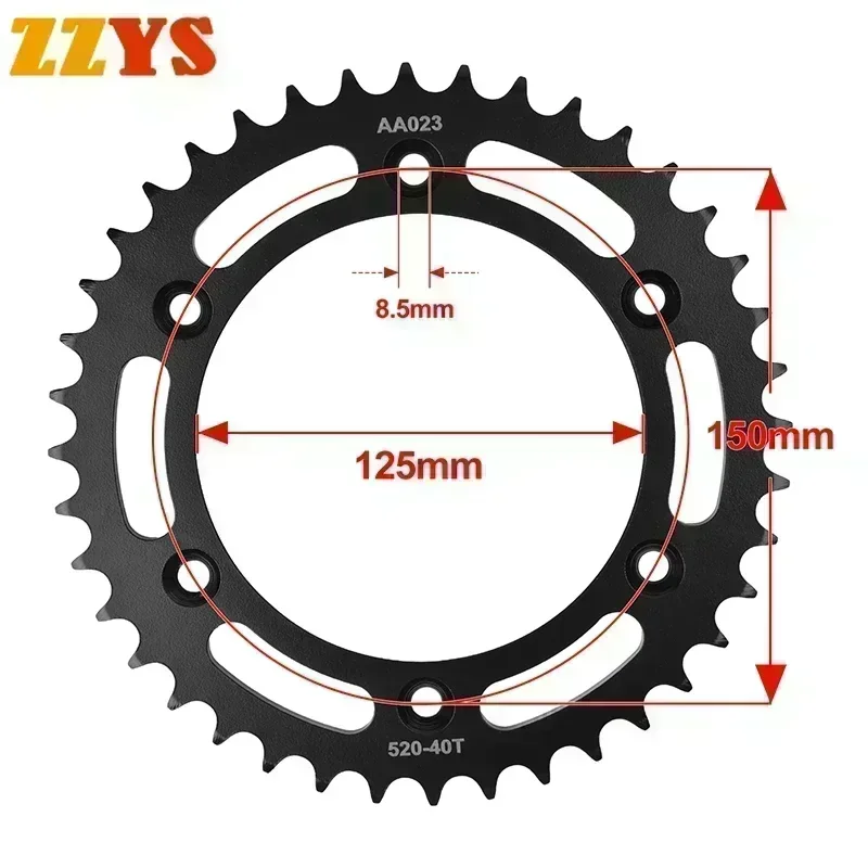 520 40T 41T 42T 45T 46T 48T 49T 50T 51T 52T 49 Tooth Rear Sprocket Gear Star Wheel Cam Pinion For KT EXC250 EXC Enduro 250 2024