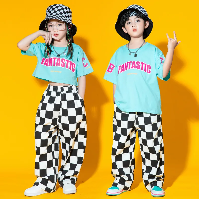 Girls Boys Hiphop Party Stage outfits Hip Hop Costumes for Children Jazz Competition Ballroom Dance Clothes Dancewear Perform