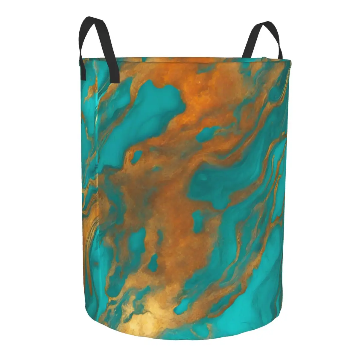 Preppy شيك الحديثة الملونة الذهب الفيروز الأزرق الرخام سلة الغسيل الملابس القابلة للطي تعيق اللعب المنظم صناديق التخزين