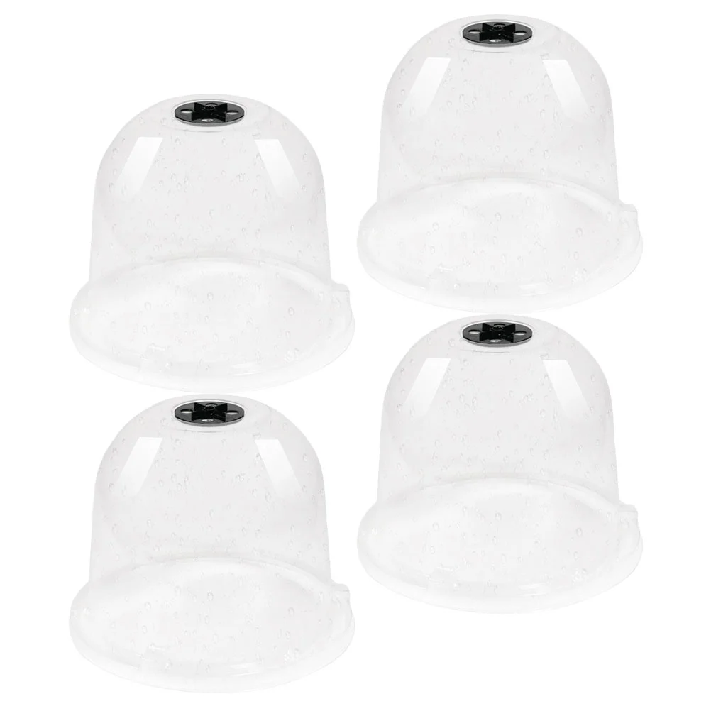 4 Pcs Garden Cloche Outdoor Flower Pot Bell Shaped Dome Plants Cloches Protector Plastic Cover Pots