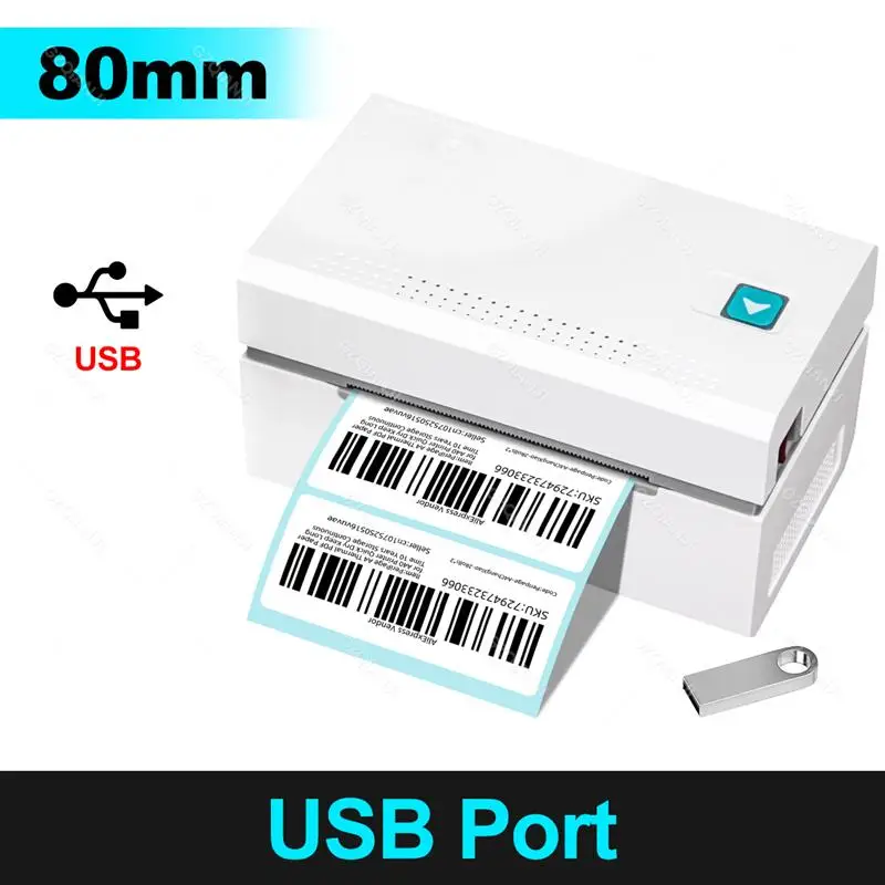 New! 3 Inch Label Printer 20-80mm Printing Width With Free PC System Edit Software Thermal USB Bluetooth Barcode Sticker