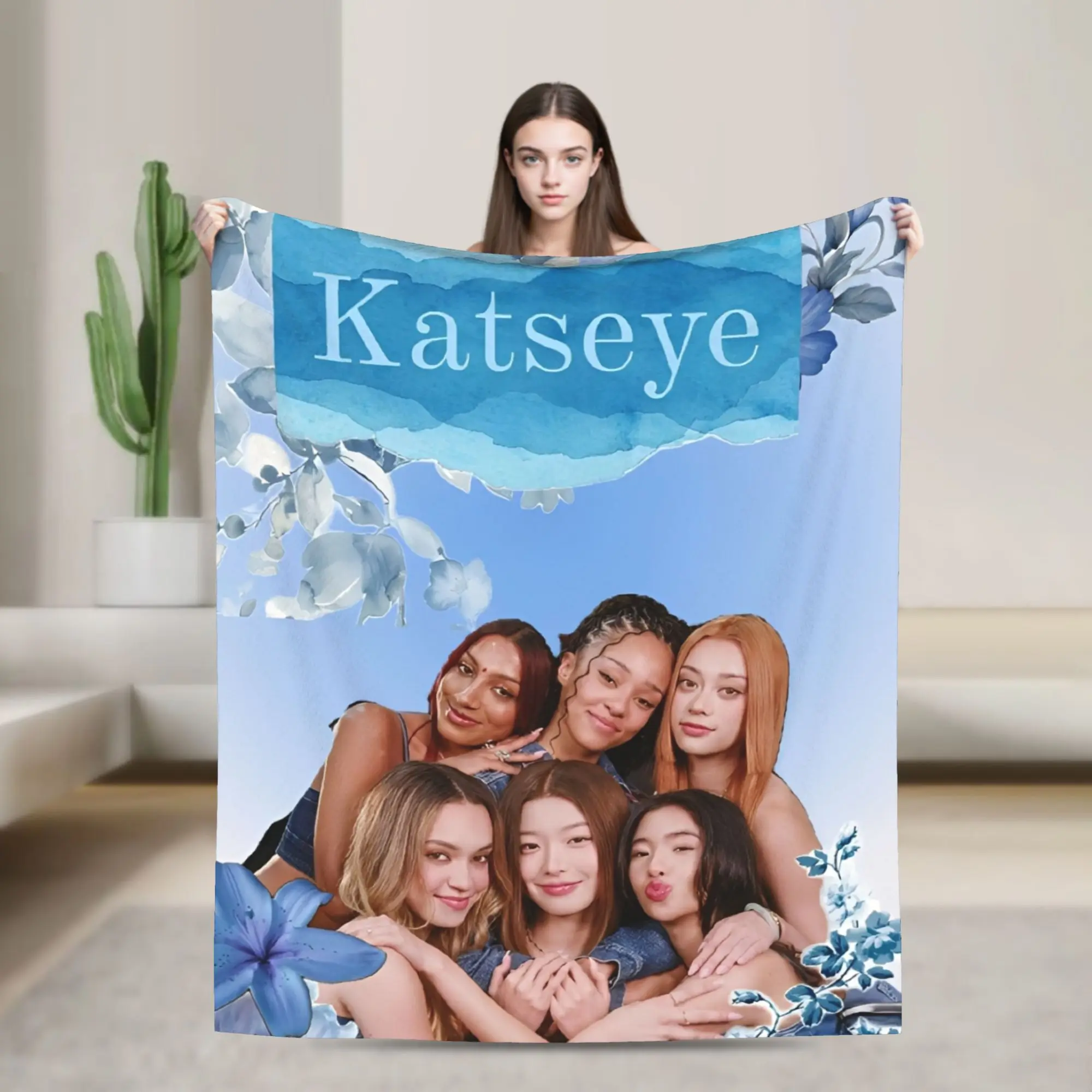 

Katseye Kpop Blankets Fleece Super Warm Throw Blankets for Bedroom Sofa Bedspread