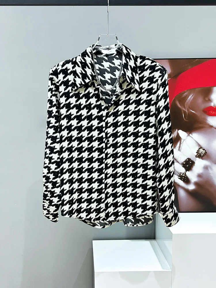 

Original High-End Plaid Long Sve Loose Fit Thin Men's irt Trendy oulder Pad Busin Casual Ice Sensation All Seasons