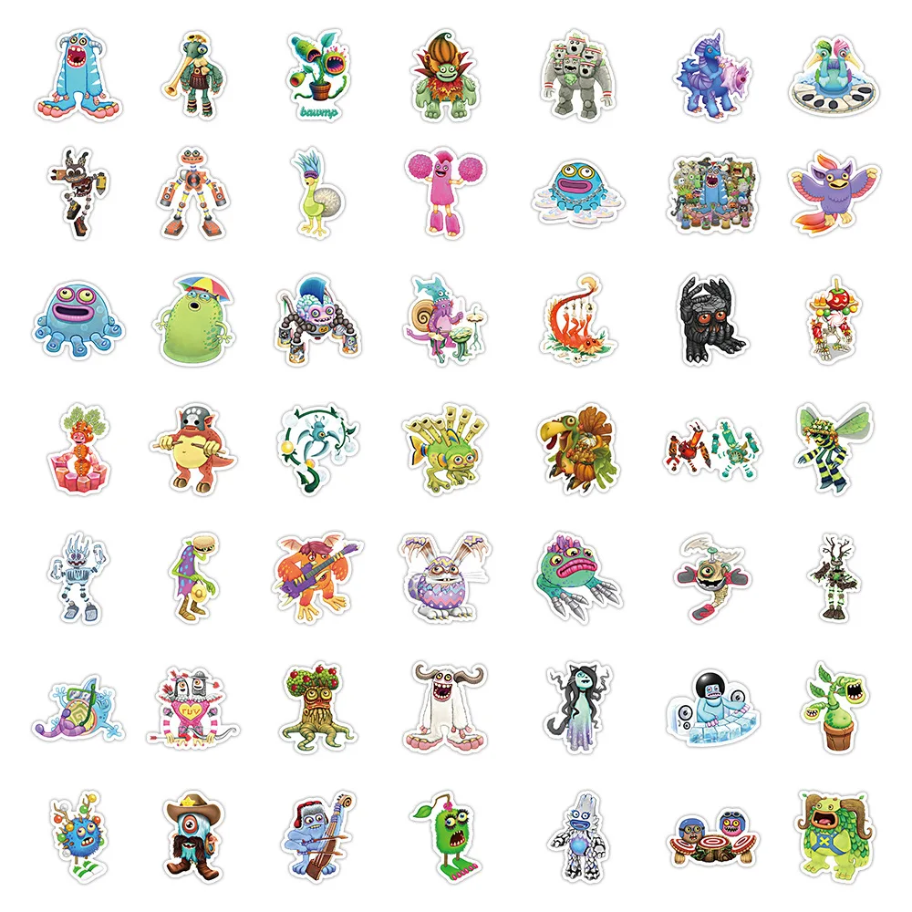 10/30/50PCS My Singing Monster Stickers Cute Cartoon Game Decals Waterproof Toy Laptop Phone Suitcase Bike Kids Graffiti Sticker