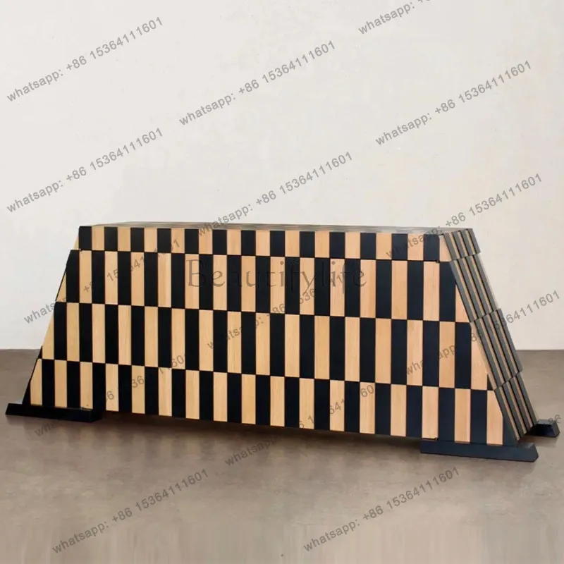 

Medieval art solid wood dining side cabinet simple color matching locker