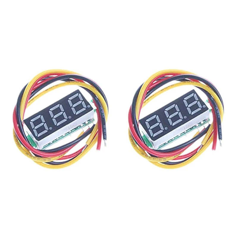 0.28 Inch LED Ultra-Small Dc Digital 0-100V Voltmeter Voltage Tester Three-Color Display 4-40V Power Supply