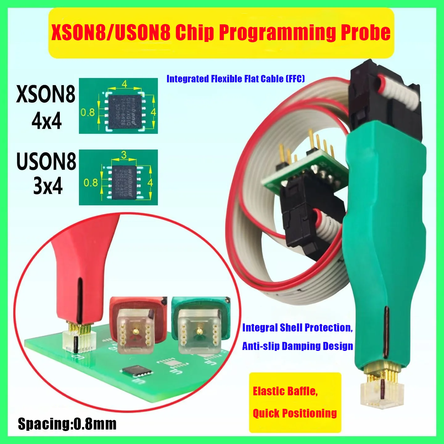 

1 шт. для USON8/XSON8 встроенного программирования пружинного штыревого кабеля | Читание/запись восстановления данных HDD