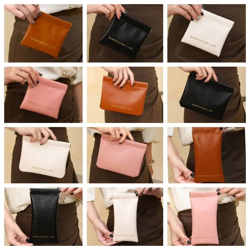 Letter Mini zelfsluitende portemonnee Lentetas Verandering opbergtas PU lederen make-up lippenstift tas Koreaanse stijl waterdicht
