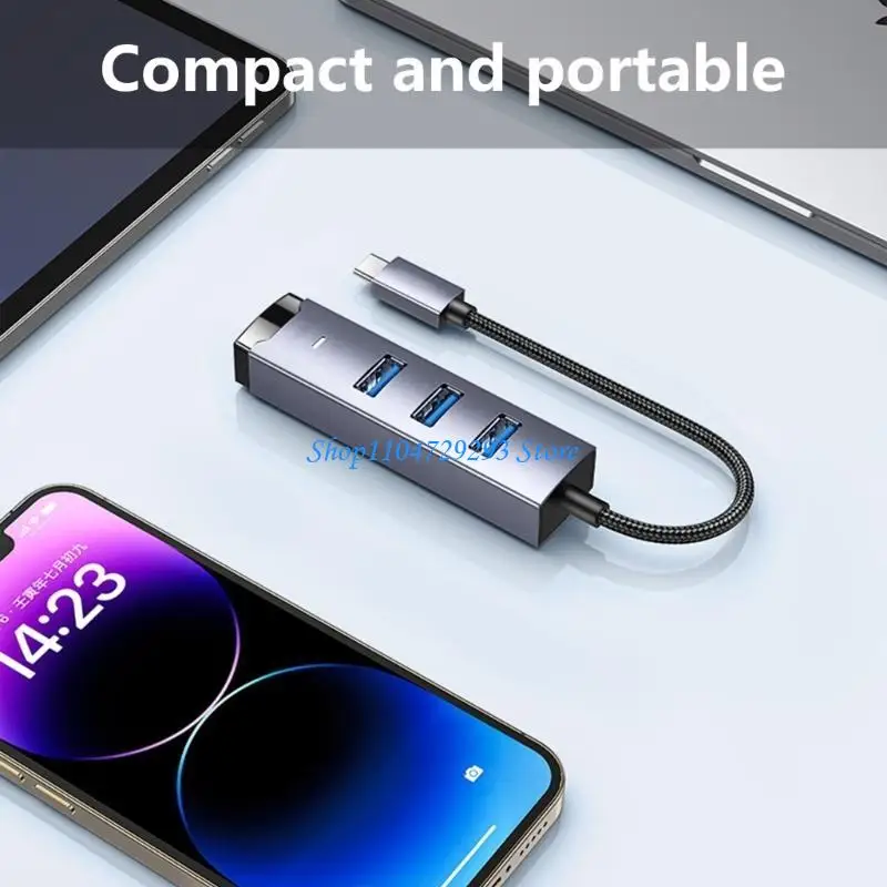 Y2GD USB/Type C إلى Ethernet Adapter USB HUB RJ45 GIGABIT ACCESS 5GBPS