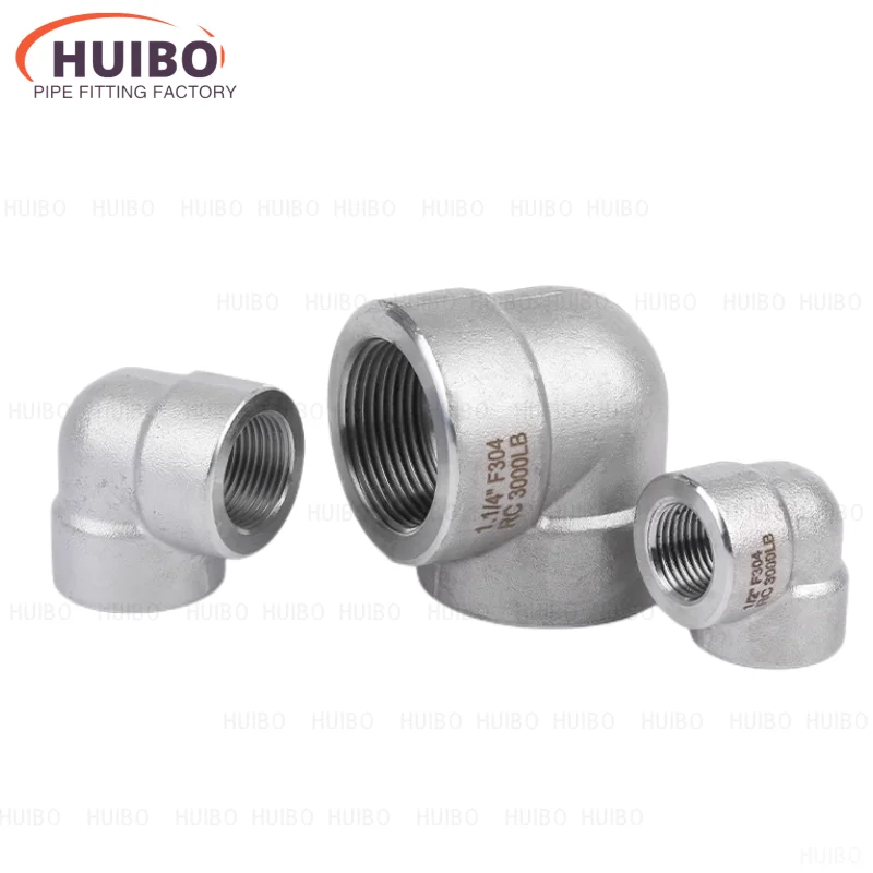 1pcs High Pressure Elbow 90 Degree SS304 Stainless Steel Pipe Fittings 1/8 1/4   3/8 1/2 3/4 1 FemaleThreaded Connector Adapter